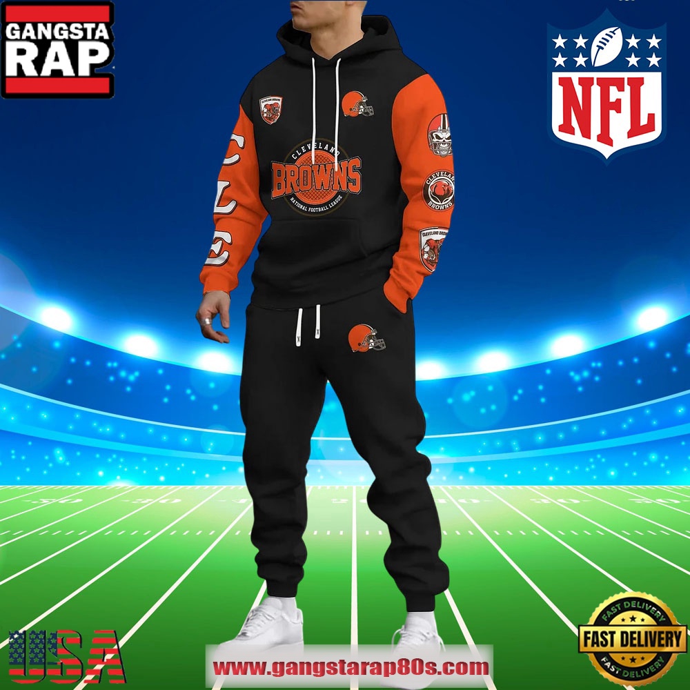 NFL Cleveland Browns Holiday Christmas New Design Hoodie Joggers Set