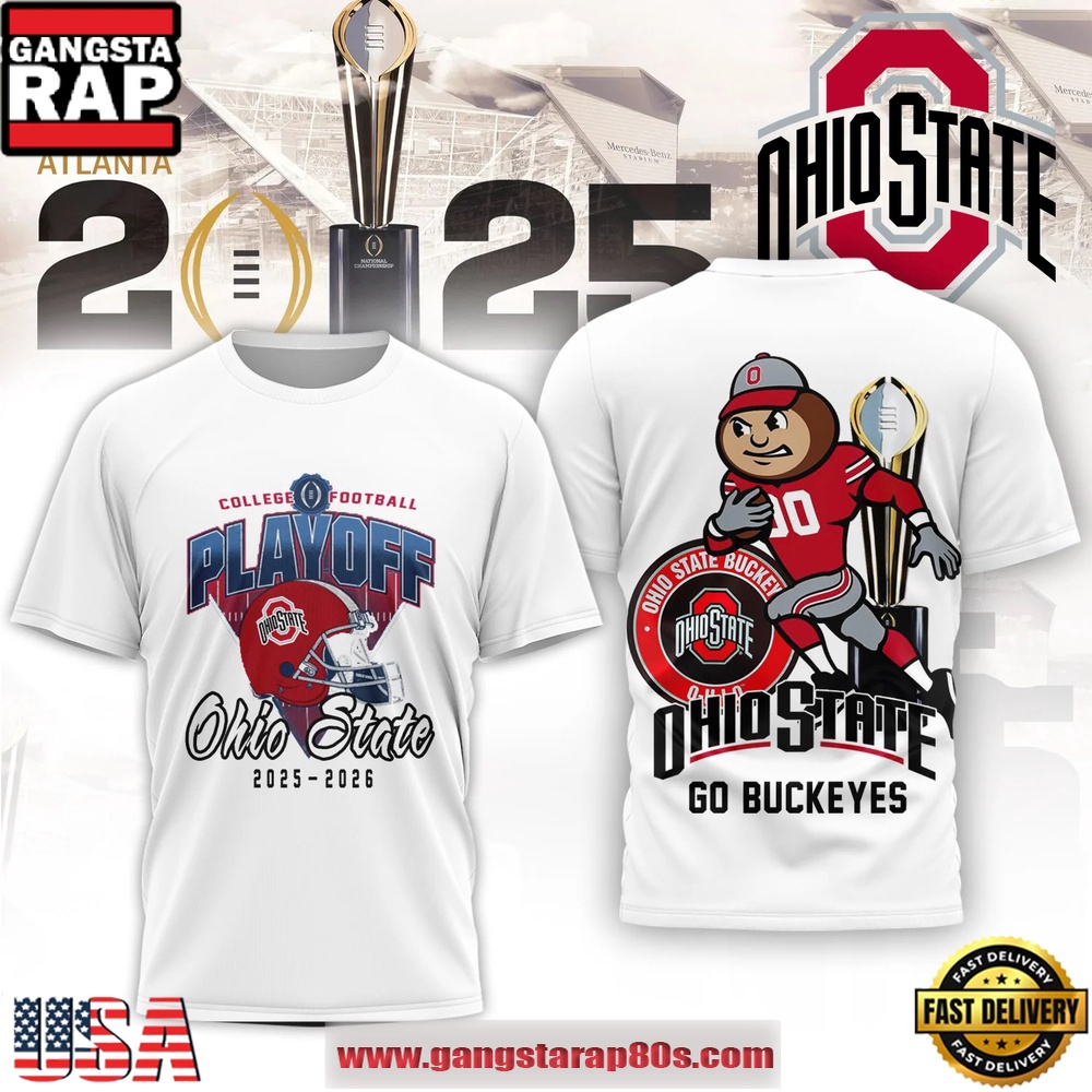 Ohio State NCAA College Football Playoff 2025-26 T Shirt-White