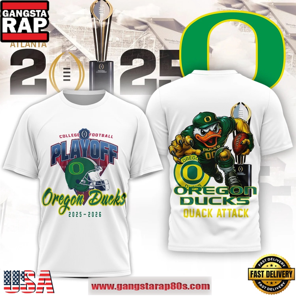 Oregon Ducks NCAA College Football Playoff 2025-26 White Shirt