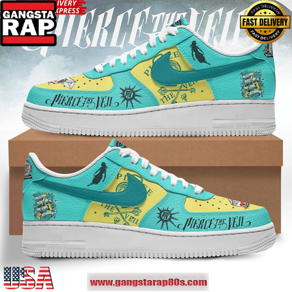 Pierce The Veil Blue Water Unique Design Nike Air Force 1 Sneakers Shoes Pierce The Veil Blue Water Unique Design Nike Air Force 1 Sneakers Shoes