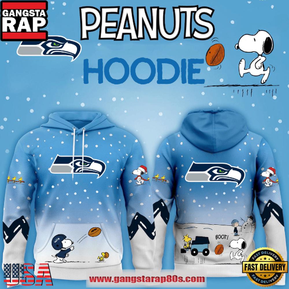Seattle Seahawks NFL x Peanuts Christmas Unisex Hoodie