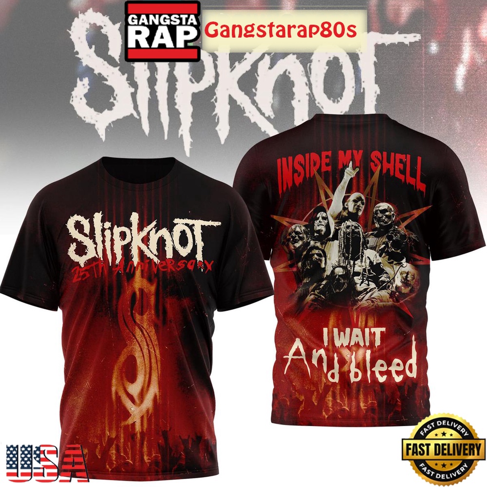 Slipknot Band 25th Anniversary Inside My Shell 3D T-Shirt