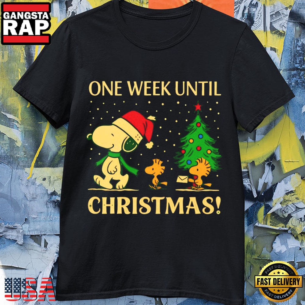 Snoopy And Woodstock One Week Until Christmas Shirt