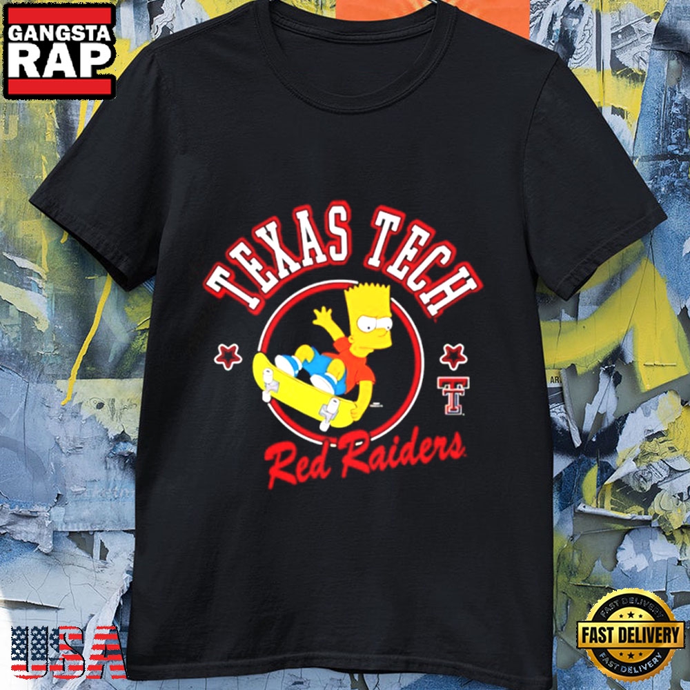 Texas Tech Red Raiders Bart Simpson Tricks Graphic T-Shirt