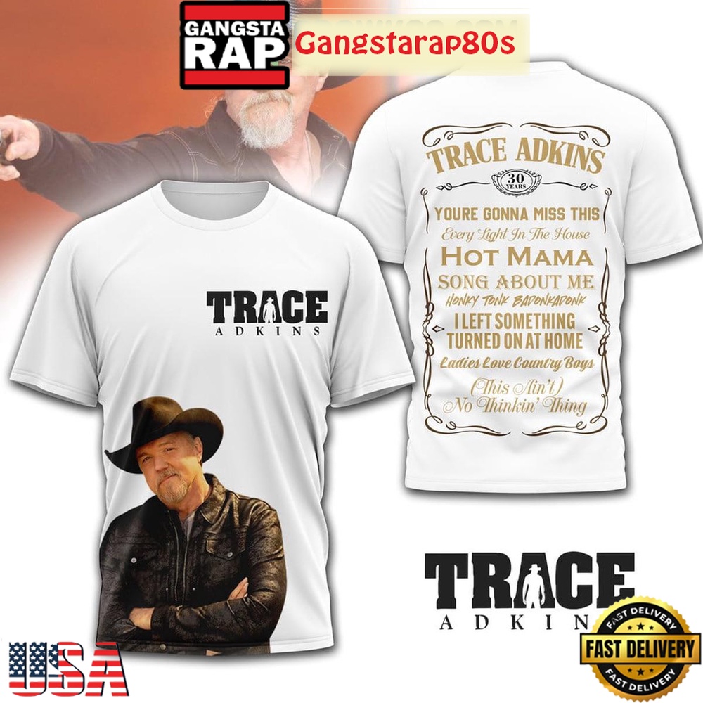 Trace Adkins Celebrating 30 Years Special 3D Shirt Trace Adkins Celebrating 30 Years Special 3D Shirt