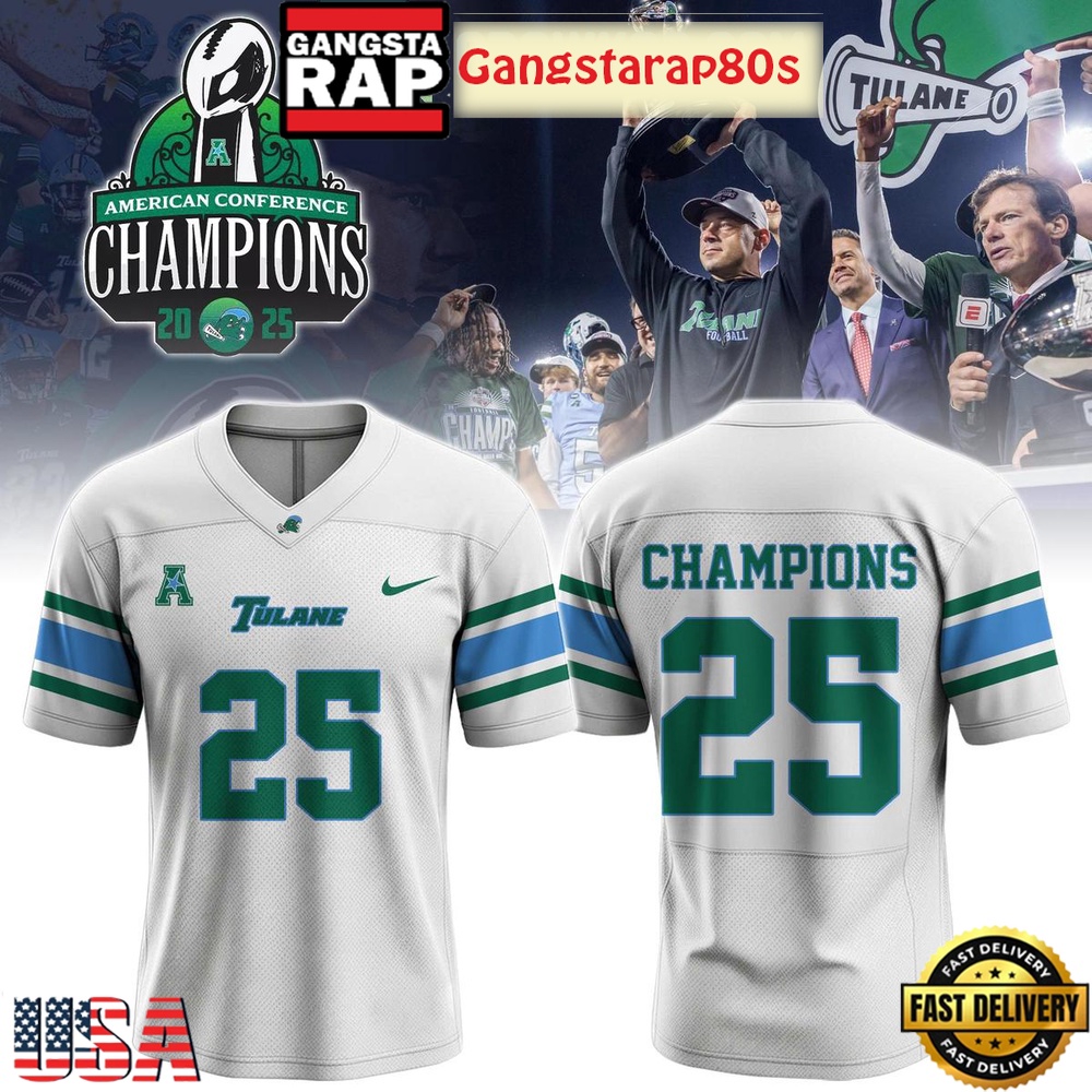 Tulane Green Wave Champions 2025 Custom Football Jersey