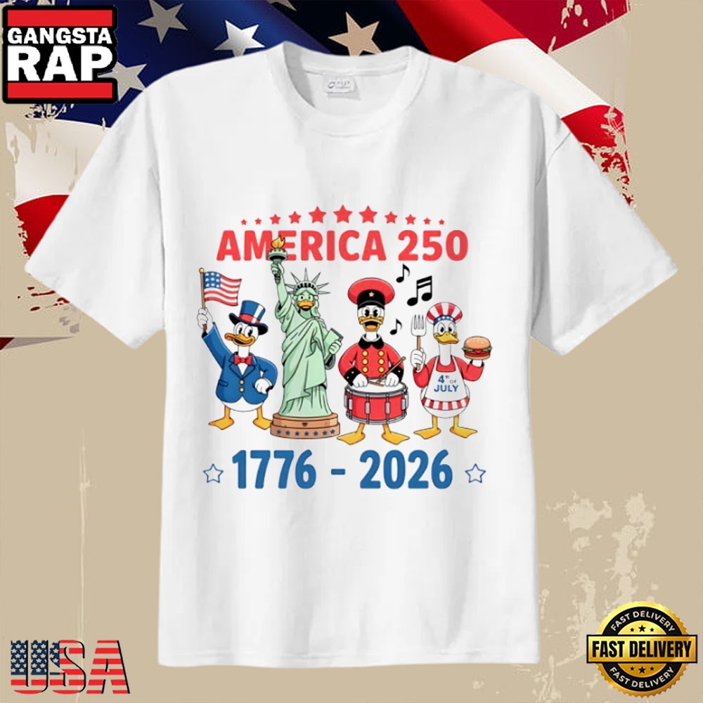 1776–2026 America 250th Anniversary Funny Goose Cartoon T-Shirt