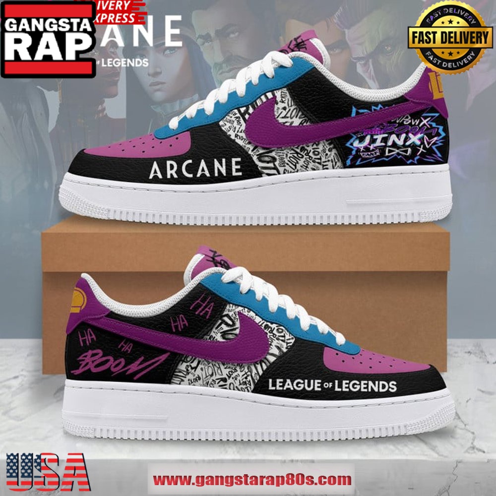 Arcane Jinx League of Legends Air Force 1 Sneakers Shoes