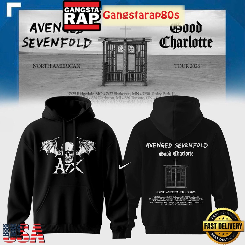 Avenged Sevenfold and Good Charlotte 2026 North America Tour Band Hoodie Shirt