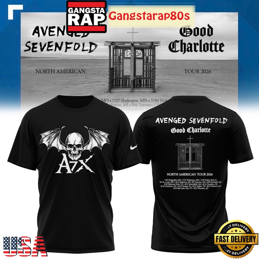 Avenged Sevenfold and Good Charlotte 2026 North America Tour Band T-Shirt