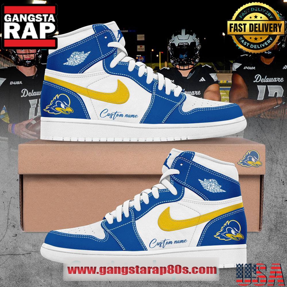 Delaware Fightin Blue Hens Limited Edition Custom Air Jordan 1 Sneakers Shoes