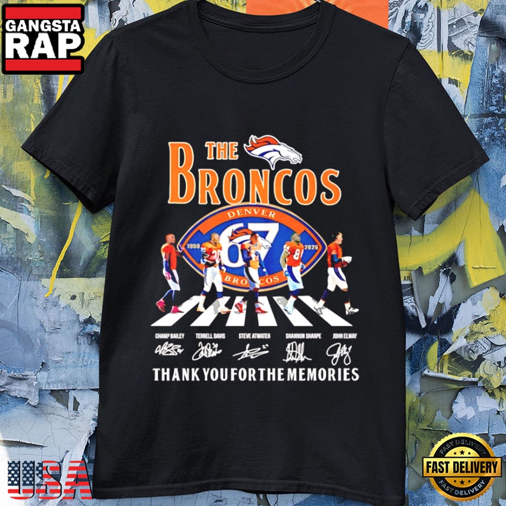 Denver Broncos Legacy 1959–2026 Player Walking Signatures T-Shirt