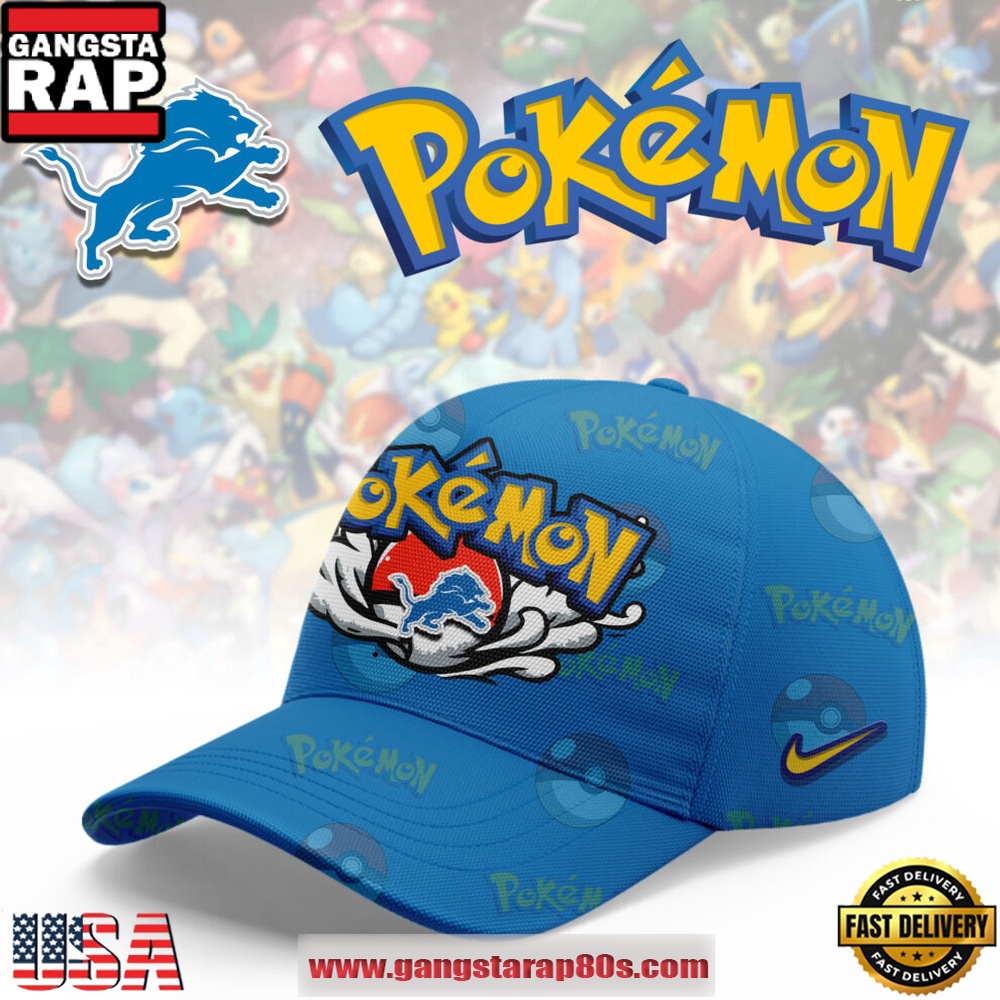 Detroit Lions NFL x Pokemon Unique Sports Design Cap Hats
