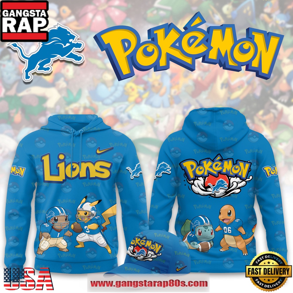 Detroit Lions NFL x Pokemon Unique Sports Design Hoodie Shirt