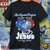 Dodgers in My Veins Jesus in My Heart Diamond Heart T-Shirt
