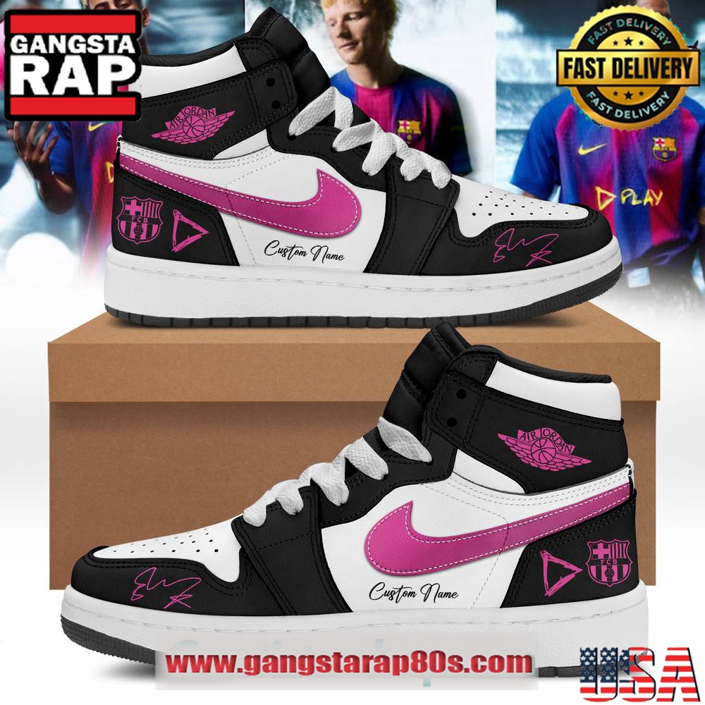 FC Barcelona x Ed Sheeran Play is Now Limited Edition Custom Air Jordan 1 Sneakers Shoes