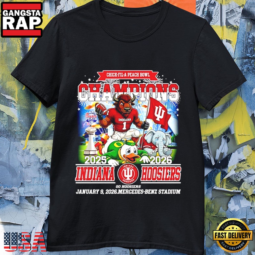 Indiana Beat Oregon Alabama won the ’25 ’26 CFP Peach Bowl Champions T-Shirt
