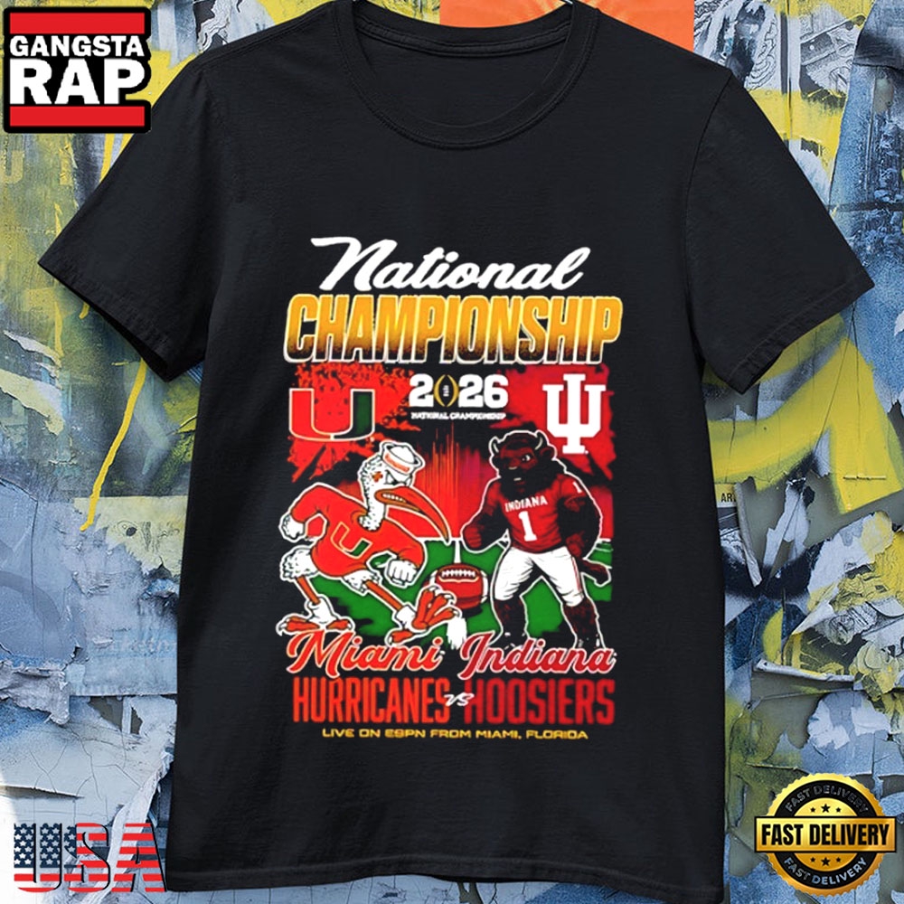 Indiana vs Miami Head to Head Mascot 2026 National Championship Game T-Shirt