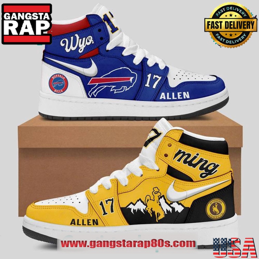 Josh Allen 17 Buffalo Bills x Wyoming Cowboys Air Jordan 1 Sneakers Shoes