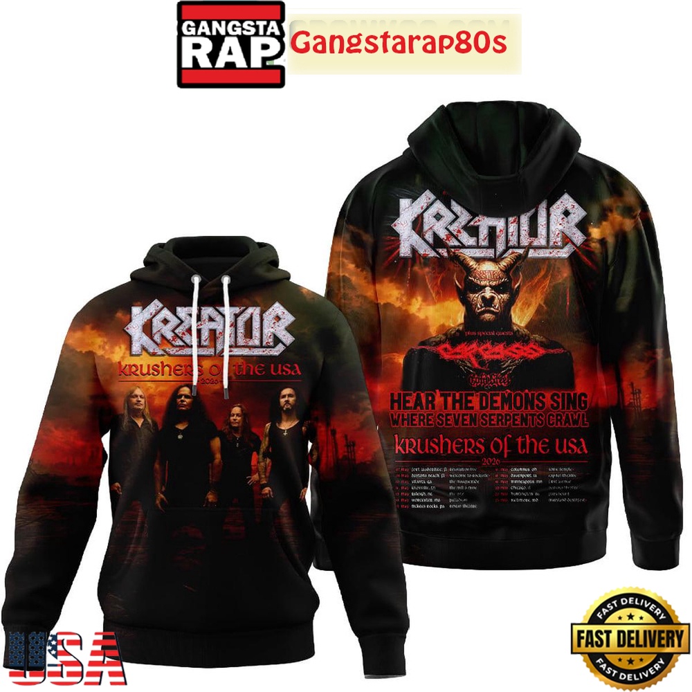 Kreator Krushers Of The Usa 2026 Unisex Hoodie