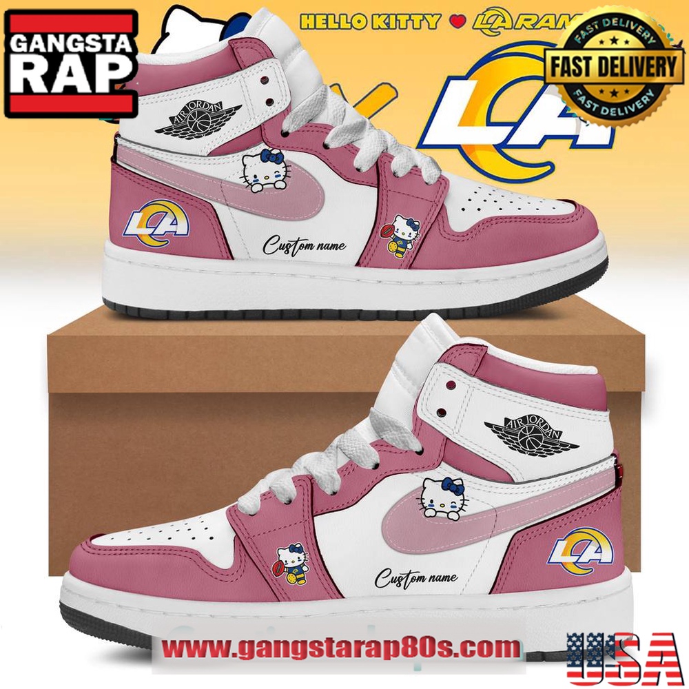 Los Angeles Rams x Hello Kitty Custom Air Jordan 1 Sneakers Shoes
