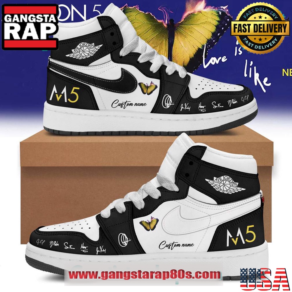 Maroon 5 Love Is Like Tour Custom Name Air Jordan 1 Sneakers Shoes