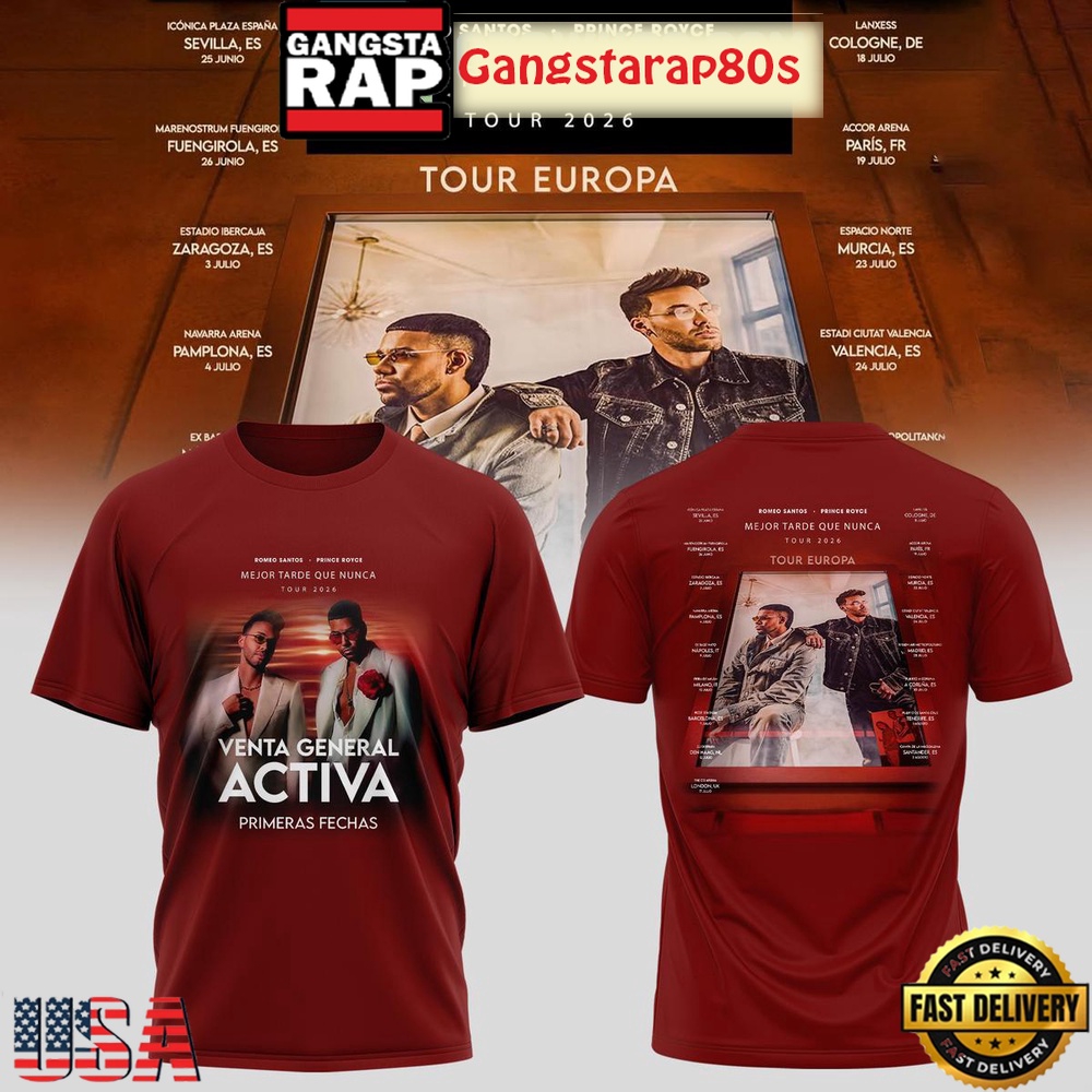 Mejor Tarde Que Nunca US & UK Tour 2026 Unisex 3D Shirt Mejor Tarde Que Nunca US & UK Tour 2026 Unisex 3D Shirt