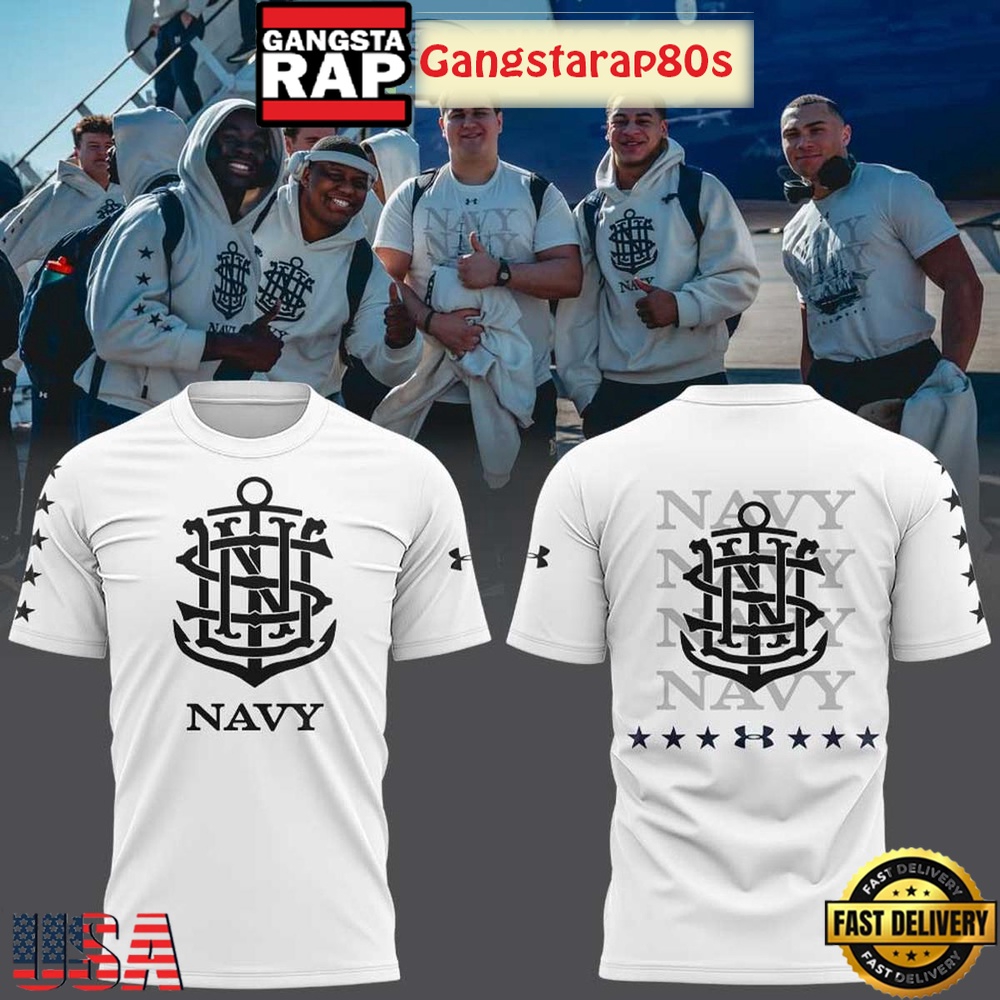 Navy Football Autozone Liberty Bowl 2026 White Shirt