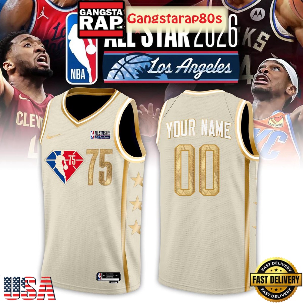NBA x All Star 2026 LA Gold Custom Basketball Jersey