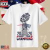 New England Patriots 2026 AFC Super Bowl LX Champions Roster Cup T-Shirt