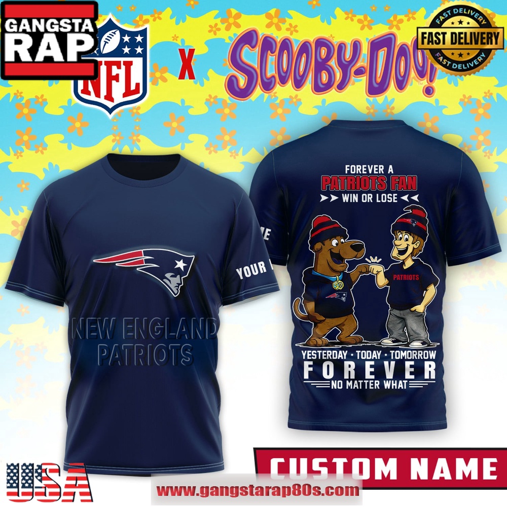 New England Patriots x Scooby Doo Premium Custom Name 3D Shirt