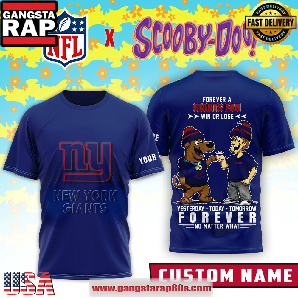New York Giants x Scooby Doo Premium Custom Name 3D Shirt