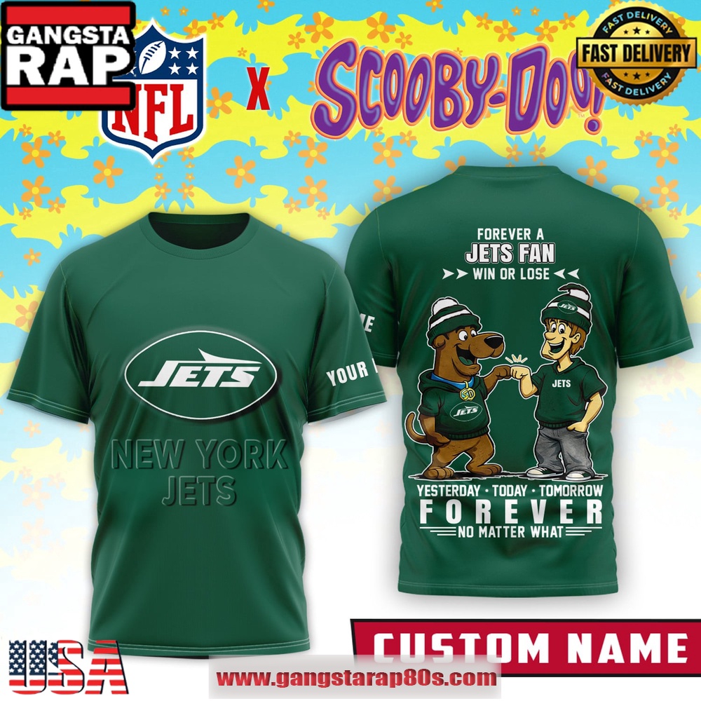 New York Jets x Scooby Doo Premium Custom Name 3D Shirt