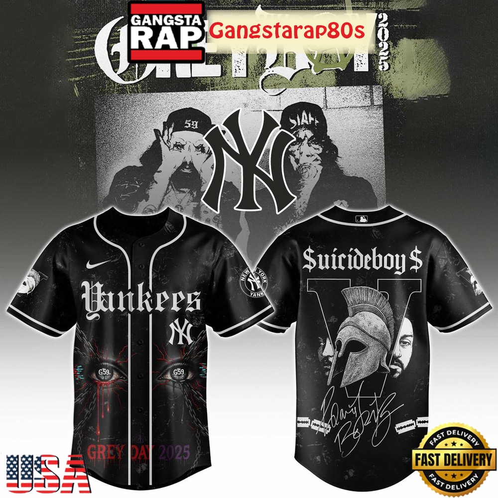 New York Yankees Mix Suicideboys Grey Day 2026 Baseball Jersey
