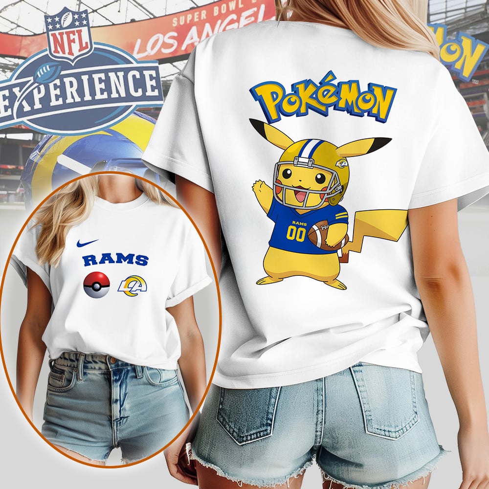 NFL Los Angeles Rams x Pokemon Premium Womens 3D Shirt