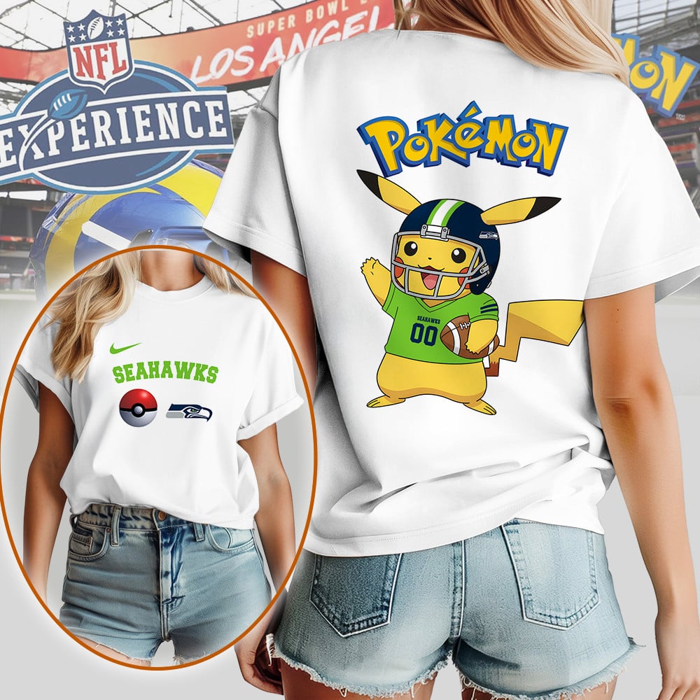 NFL Seattle Seahawks x Pokemon Premium Womens 3D Shirt