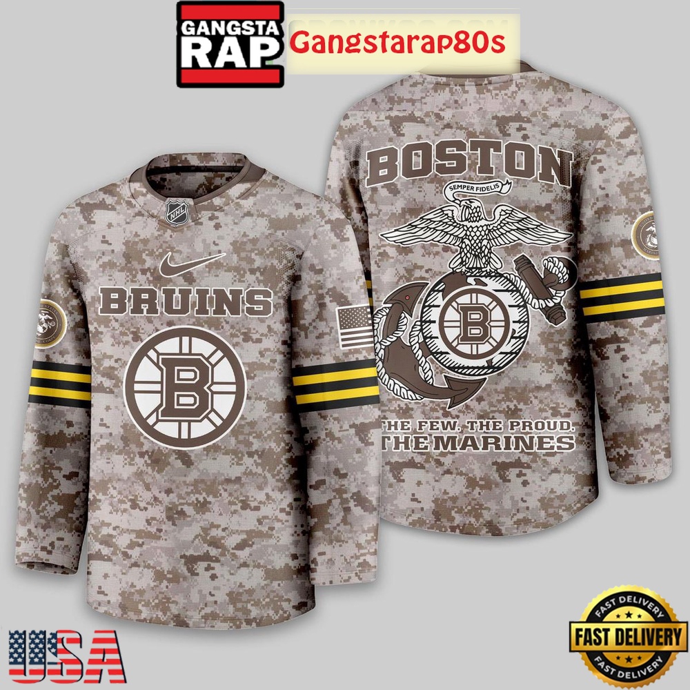 NHL Boston Bruins US Marine Corps Camo Hockey Jersey