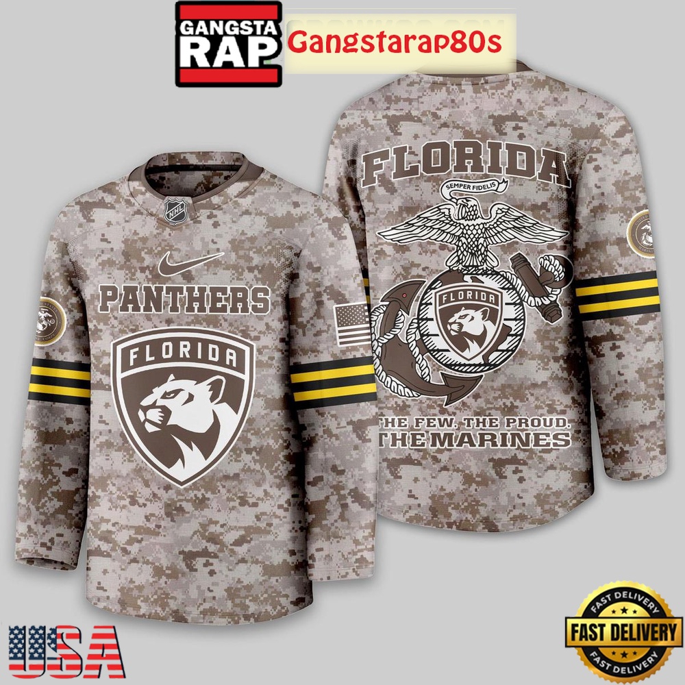 NHL Florida Panthers US Marine Corps Camo Hockey Jersey