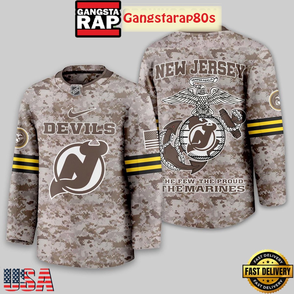 NHL New Jersey Devils US Marine Corps Camo Hockey Jersey