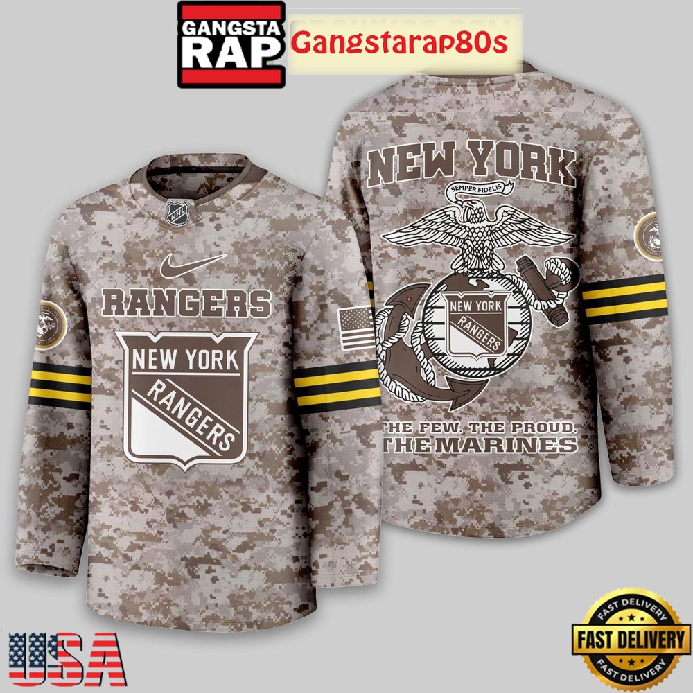 NHL New York Rangers US Marine Corps Camo Hockey Jersey