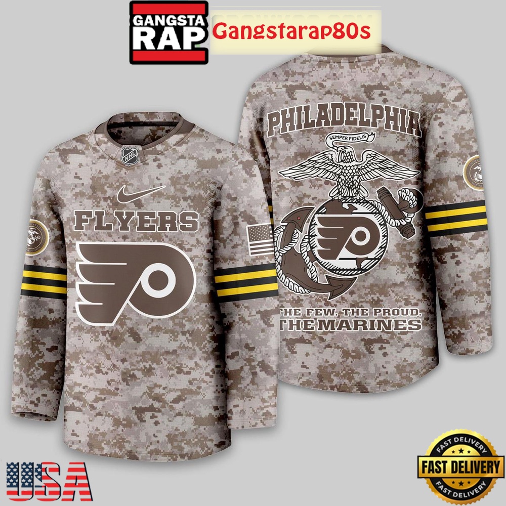NHL Philadelphia Flyers US Marine Corps Camo Hockey Jersey