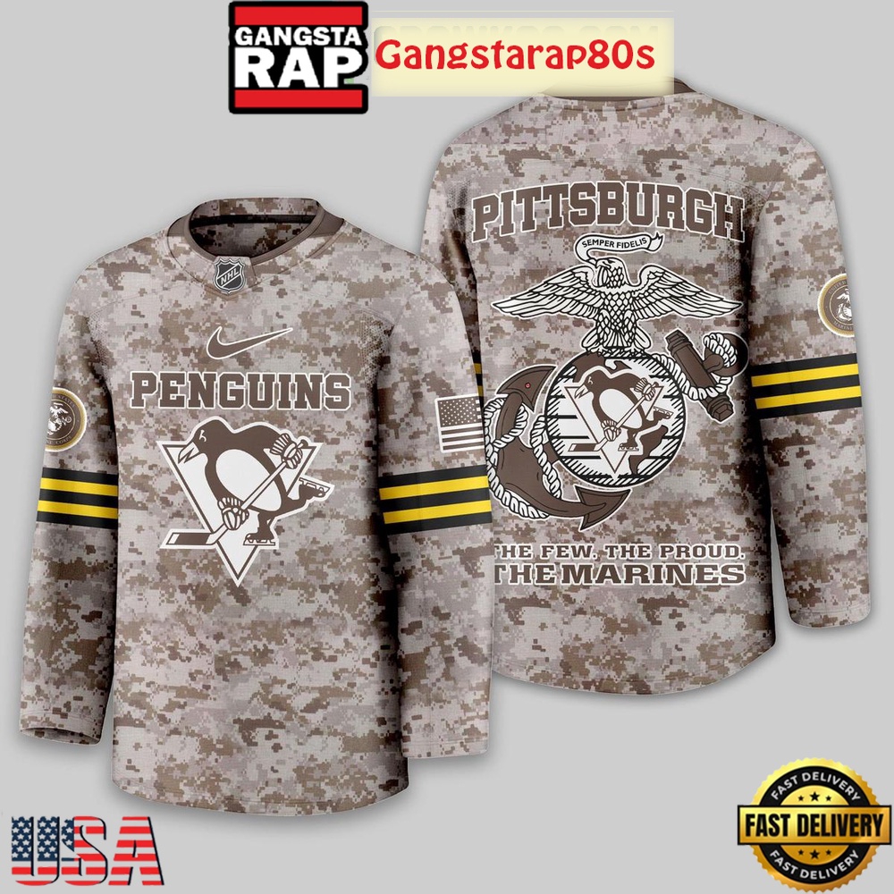 NHL Pittsburgh Penguins US Marine Corps Camo Hockey Jersey