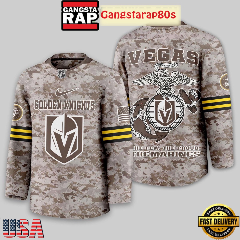 NHL Vegas Golden Knights US Marine Corps Camo Hockey Jersey