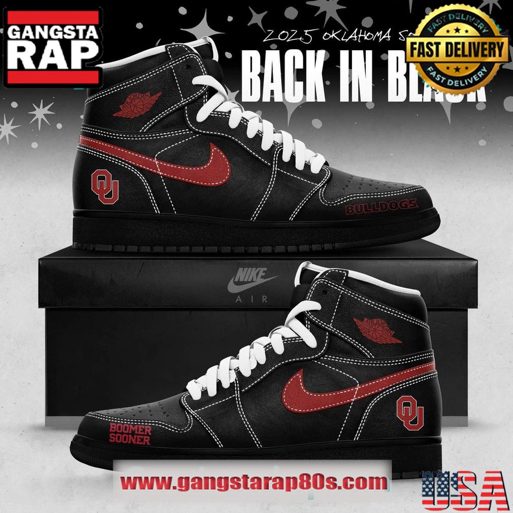 Oklahoma Sooners Back in Black Limited Edition Air Jordan 1 Sneakers Shoes