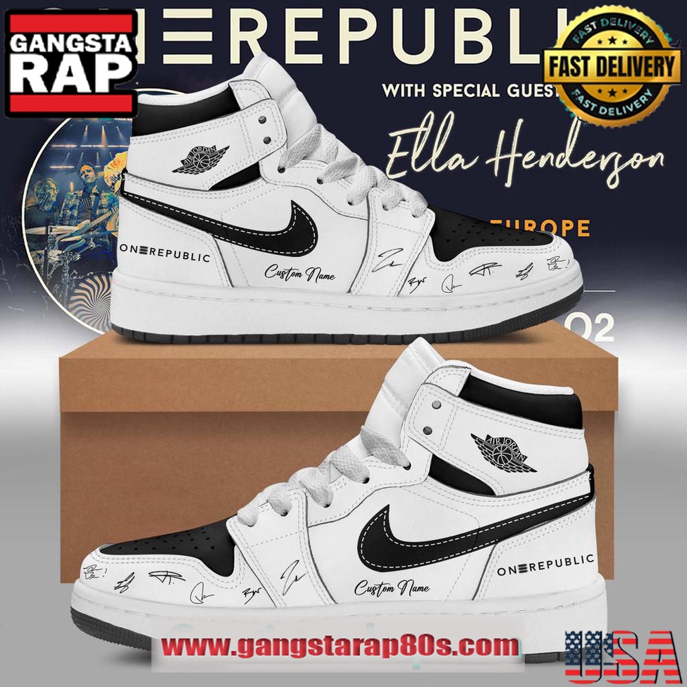 OneRepublic Escape to Europe Limited Edition Custom Air Jordan 1 Sneakers Shoes