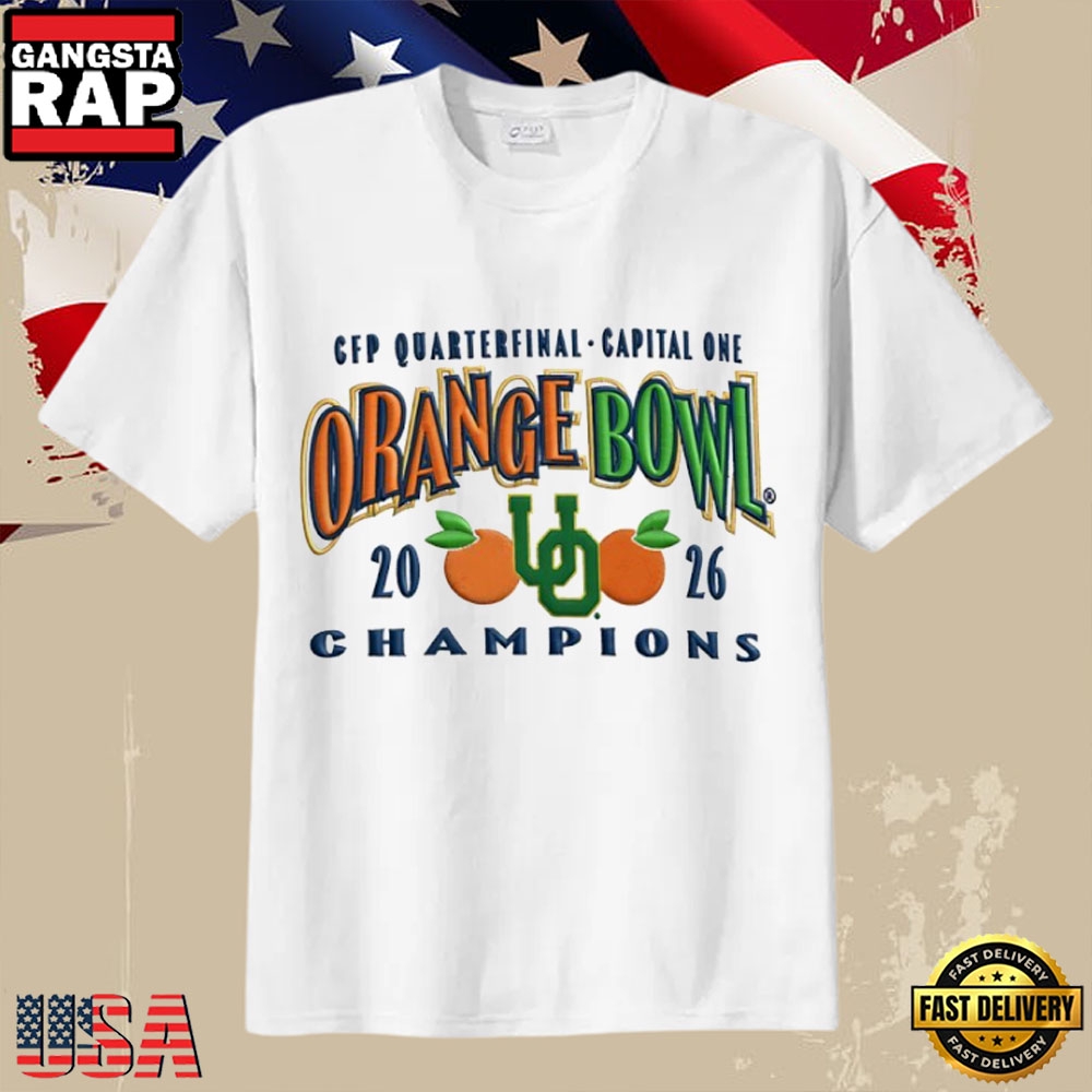 Oregon Ducks 2026 Orange Bowl CFP Quarterfinal Champions T-Shirt Oregon Ducks 2026 Orange Bowl CFP Quarterfinal Champions T-Shirt
