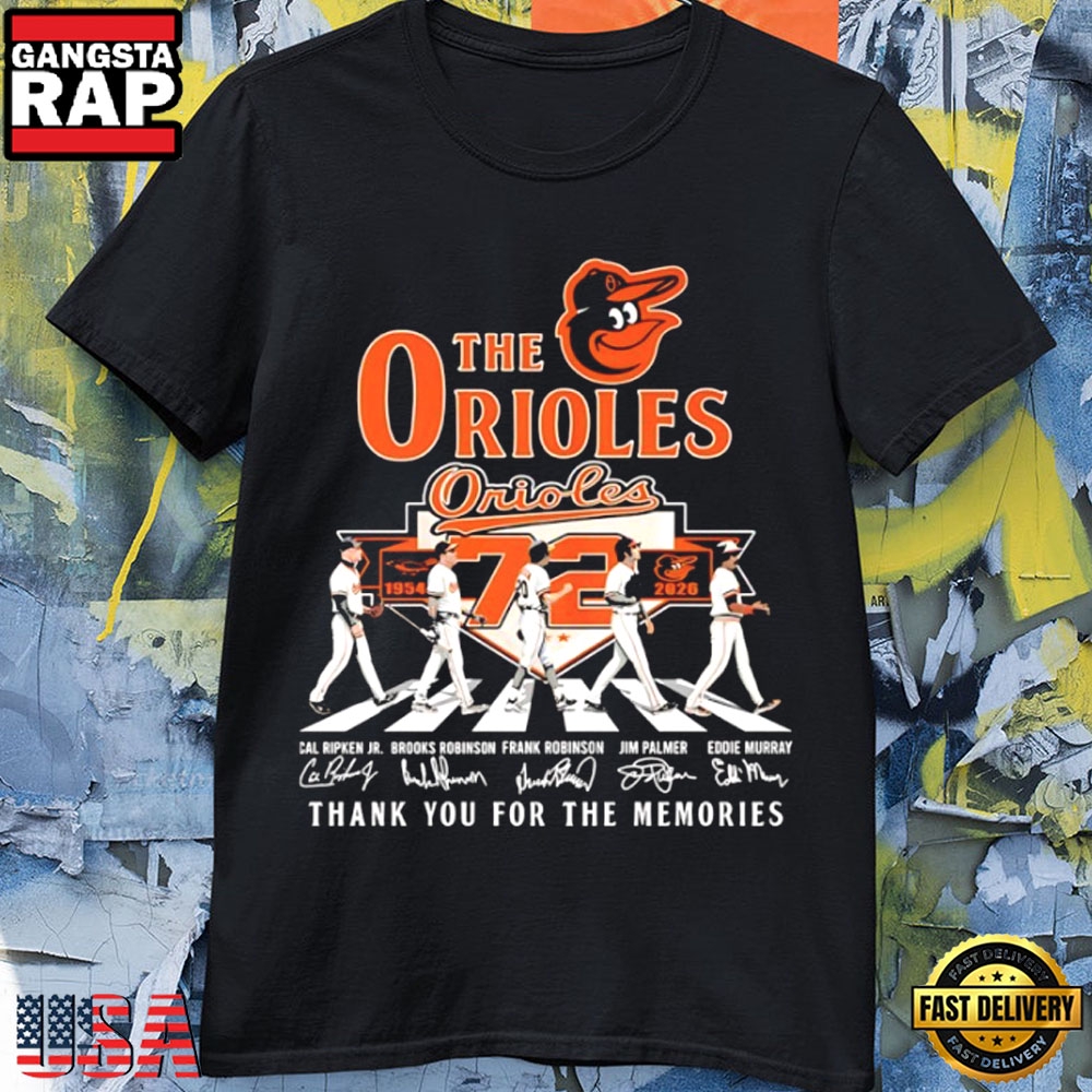 Orioles Legacy 1954–2026 Player Walking Thank You for the Memories T-Shirt