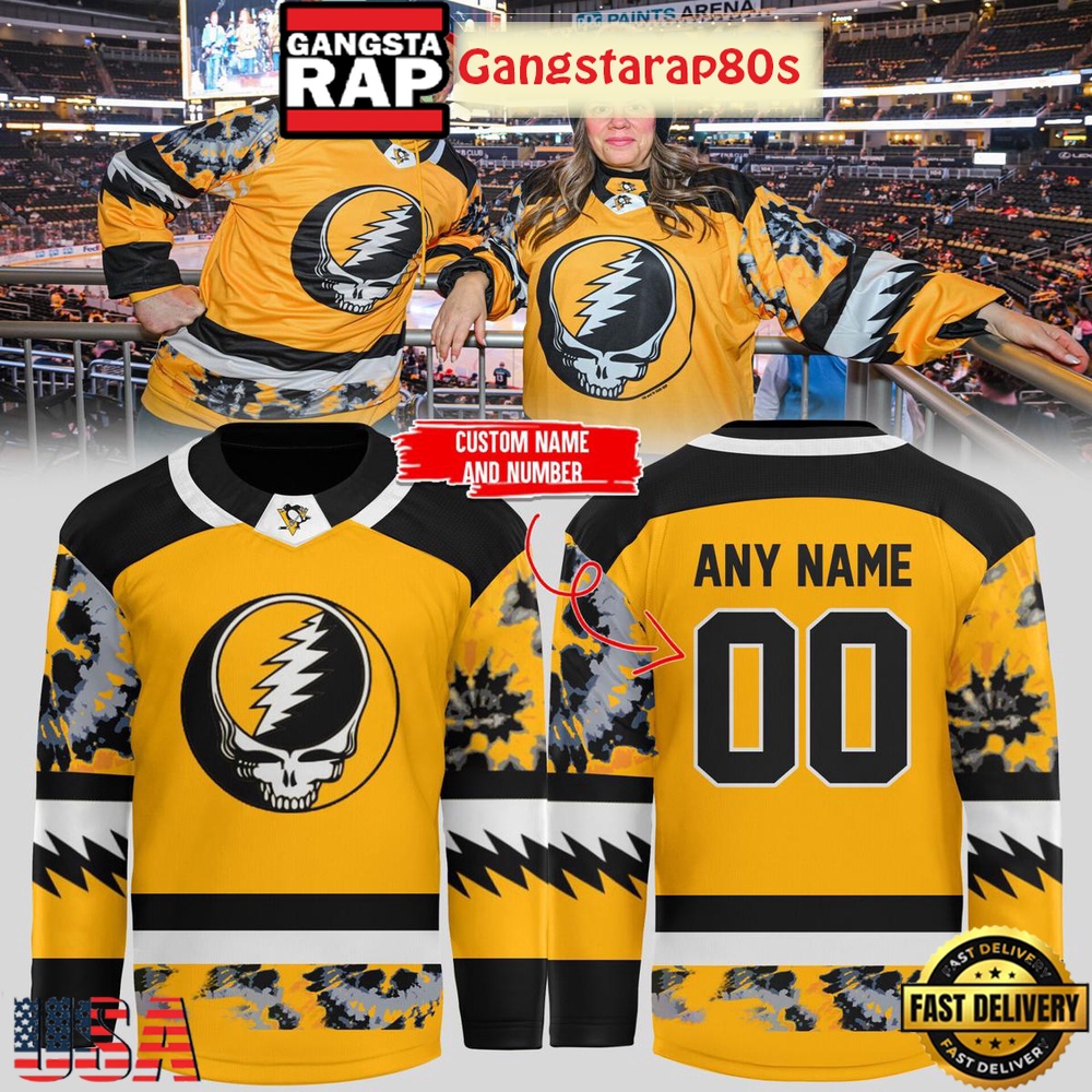 Pittsburgh Penguins Grateful Dead Night 2026 Custom Hockey Jersey