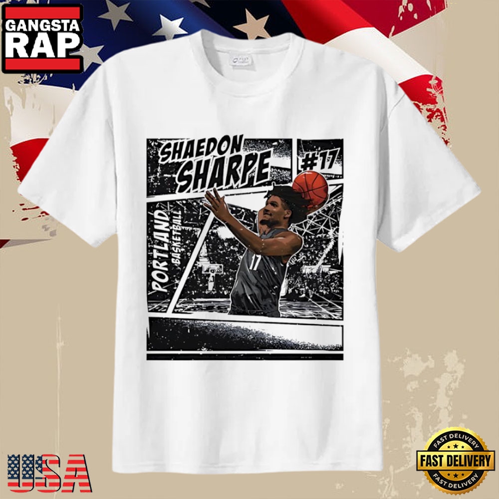 Portland Trail Blazers Shaedon Sharpe 17 Basketball Comic T-Shirt