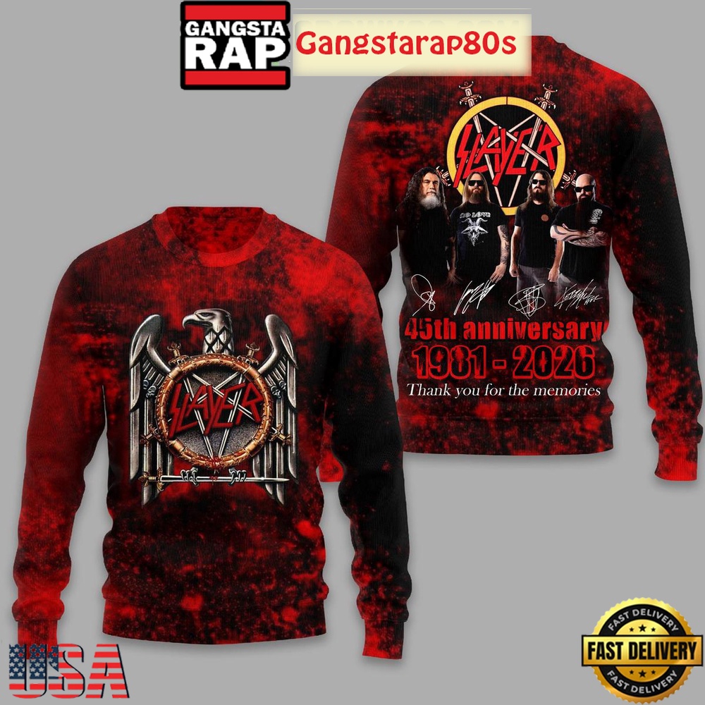 Slayer 45th Anniversary 1981 2026 Memories Sweatshirt